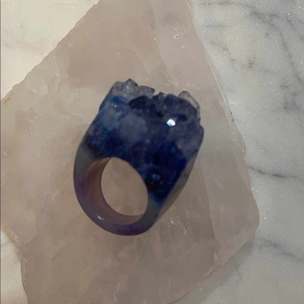 Beautiful Blue/ Purple Brazilian Amethyst Quartz Ring / Dara Ettinger